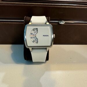 Men's Fossil Roulette White Silicone Band Watch JR1287